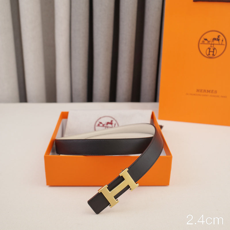 Hermes - 2.4cm classic H gold buckle