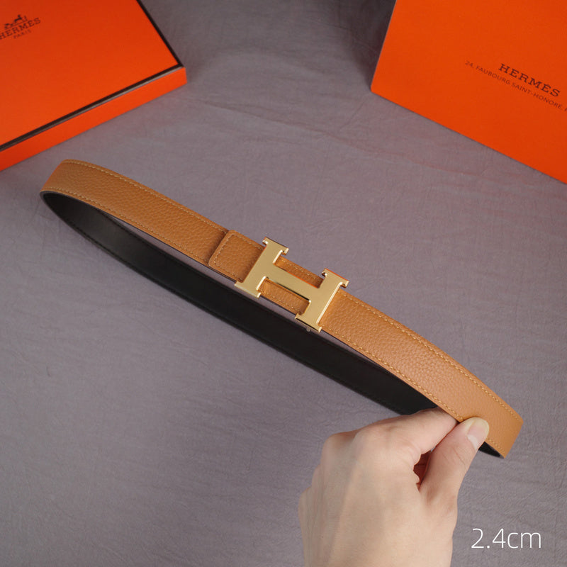 Hermes - 3.8/3.4/2.4cm classic H-lychee pattern gold black Buckle 3801h / 3401h / 2401h