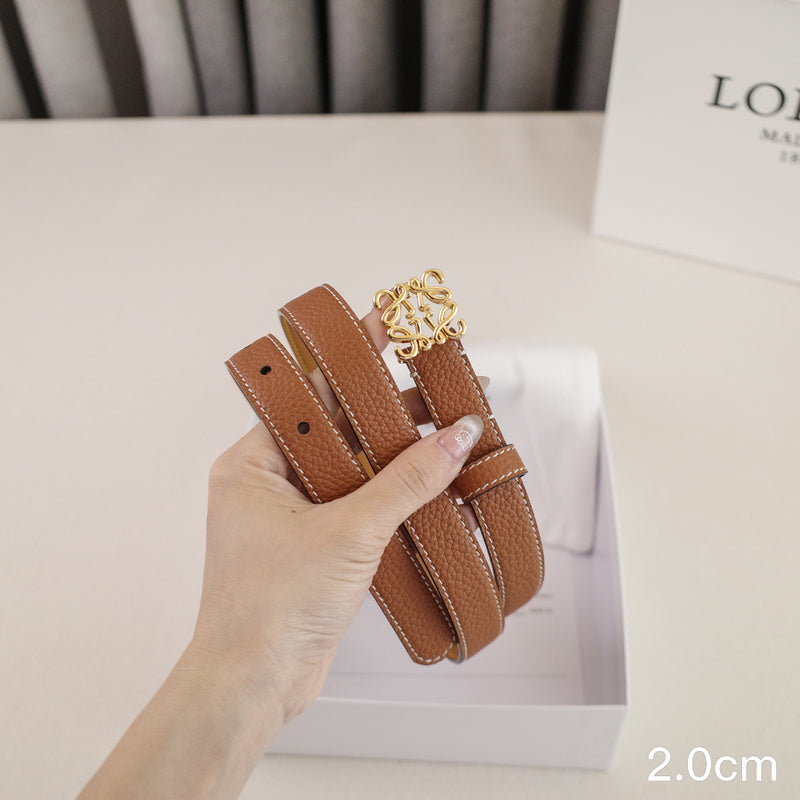 LOEWE - 3.2/2.0cm pebble grain brown