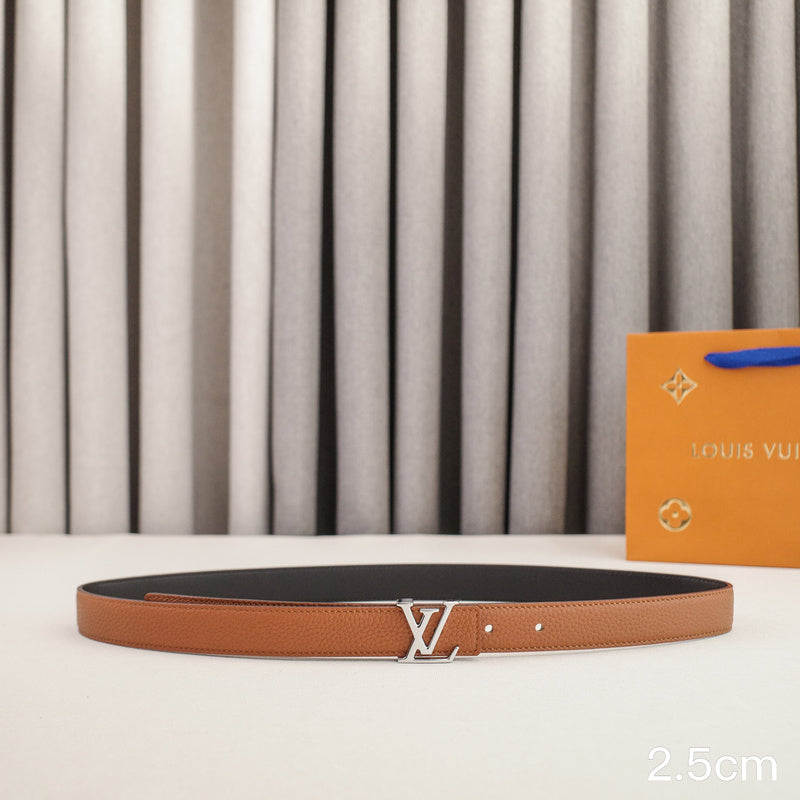 LV - Louis Vuitton -2.5cm letter silver hook - pebble grain 2511L