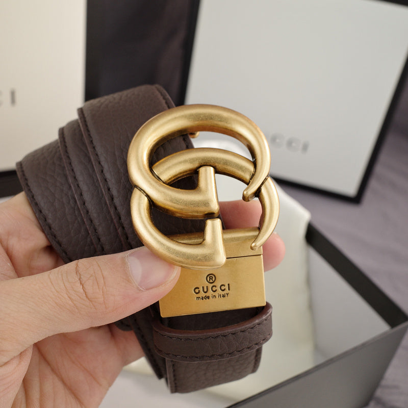 Gucci - Double G turn lock,top layer pebble grain,coffee