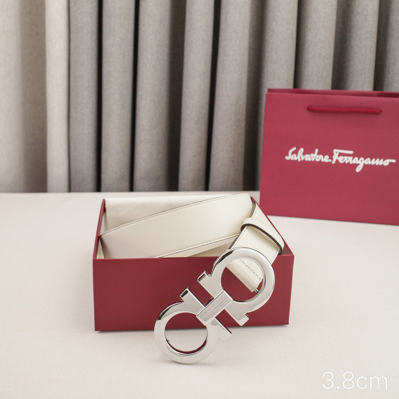 FERRAGAMO - 3.8cm Big 8-sided shape - Plain edge plain weave