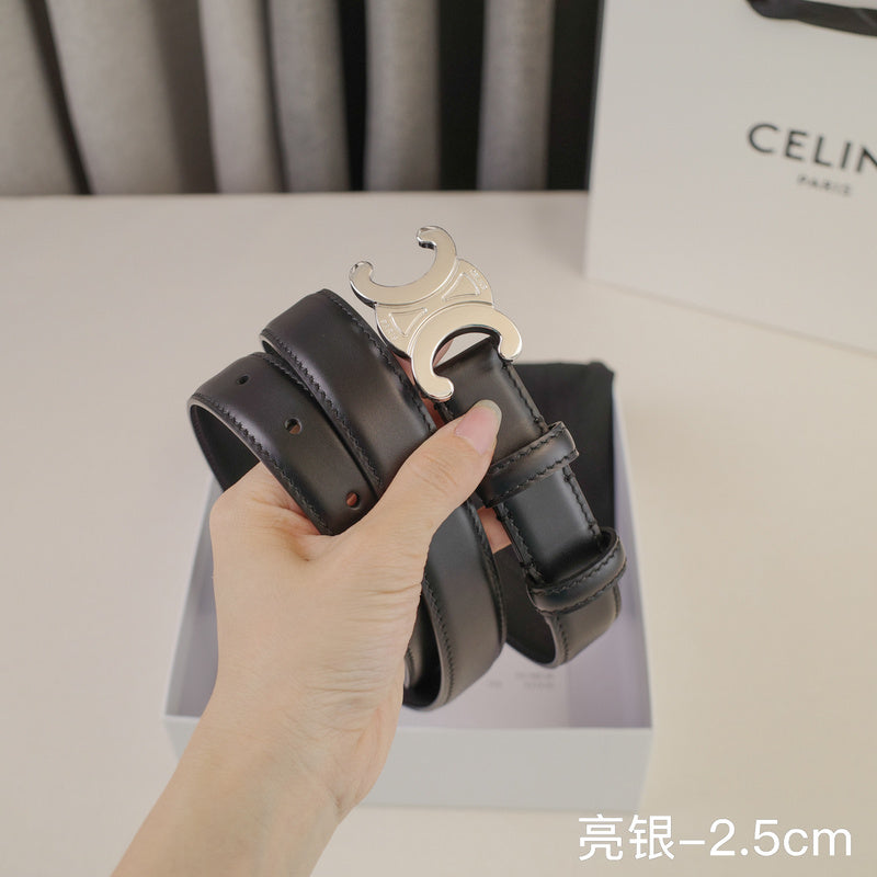 Celine - 2.5cm/1.8cm Bright silver