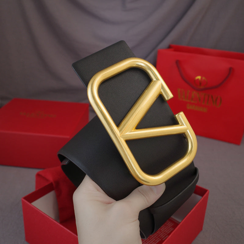 Valentino - Big V button - 7.0cm Gold belt buckle