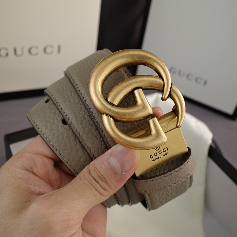 Gucci - Double G turn lock,top layer pebble grain,gray