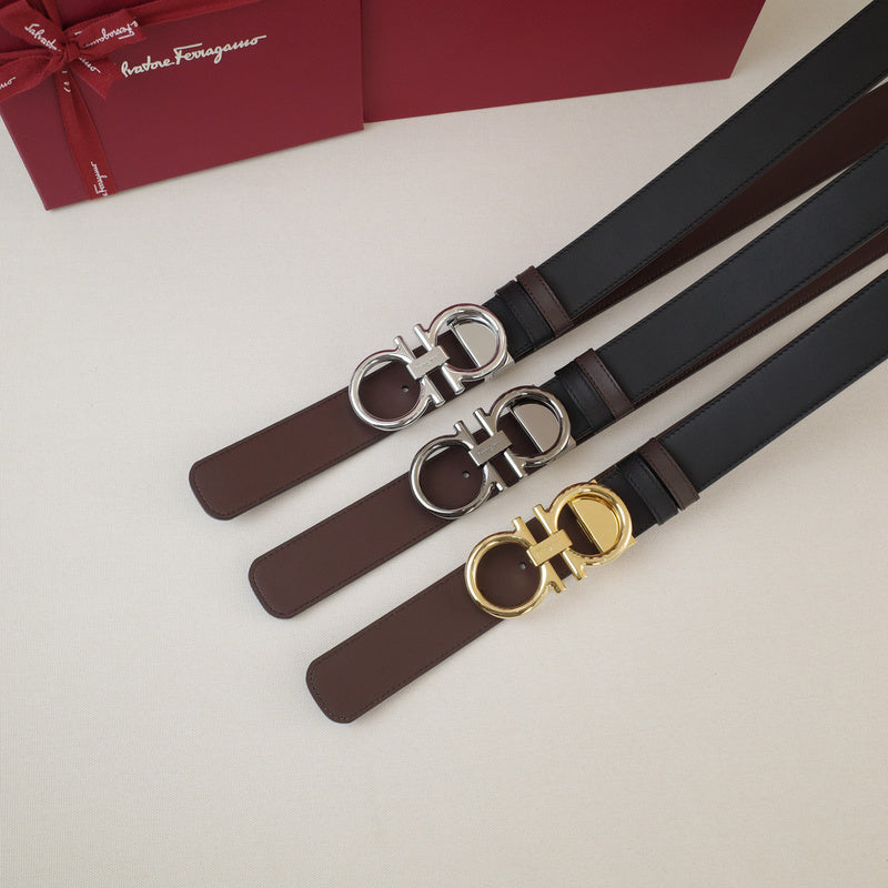 FERRAGAMO - 3.5cm Cowhide flat moon tail 3819f