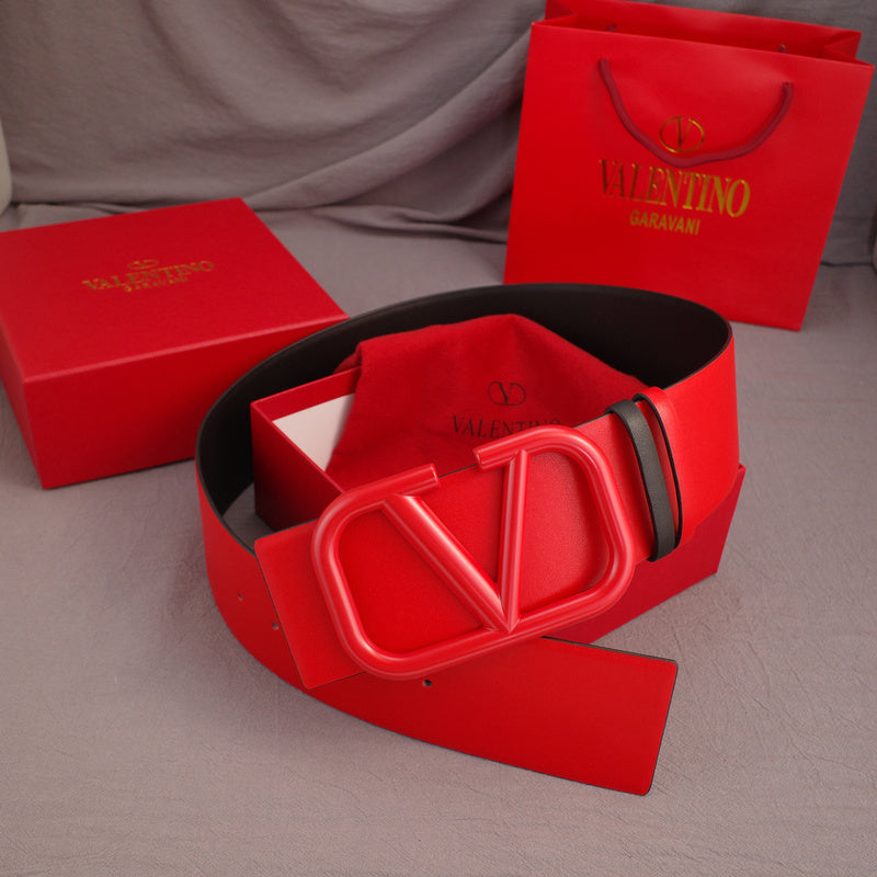 Valentino - Big V button - 7.0cm red belt buckle