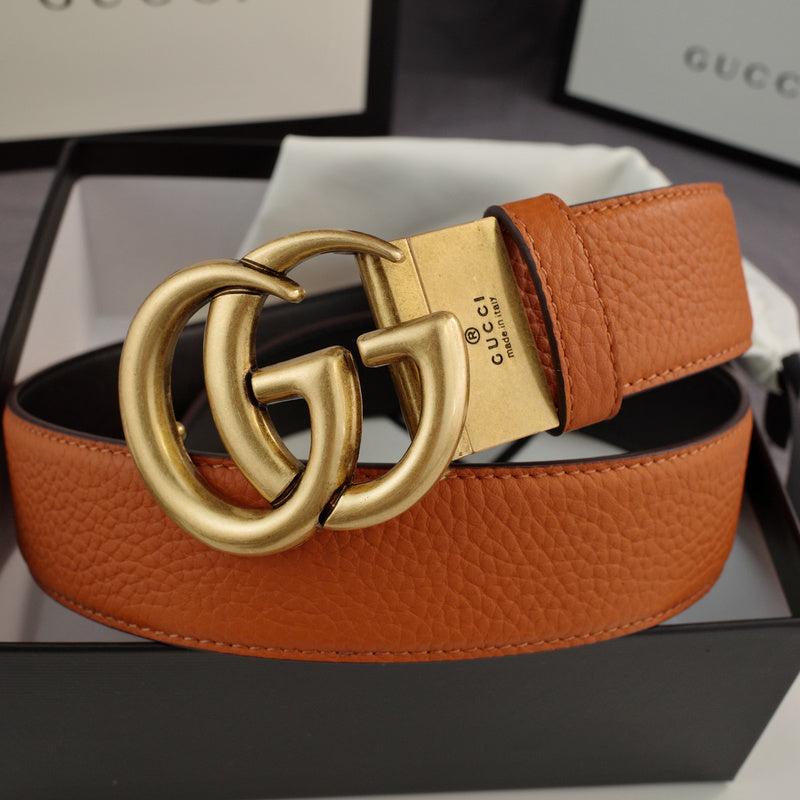 Gucci - Double G turn lock,top layer pebble grain,orange ZSB3803g