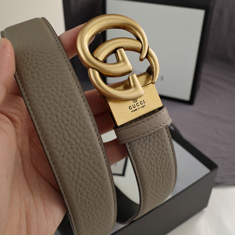 Gucci - Double G turn lock,top layer pebble grain,gray
