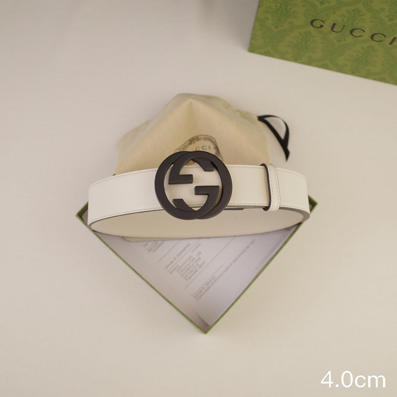 Gucci - 4.0cm pancake - plain weave white leather ZSB4003g