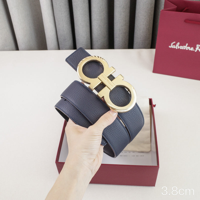 FERRAGAMO - 3.8cm Large 8-letter goldon button with lychee grain