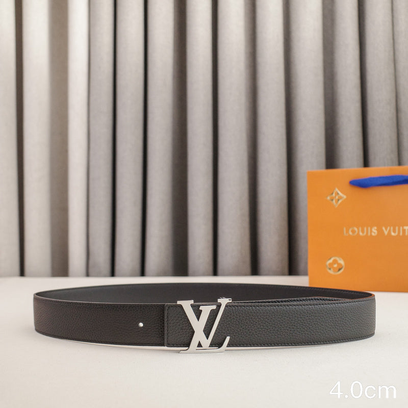 LV - Louis Vuitton - 4.0cm letter bright silver toggle - pebble grain 4023L