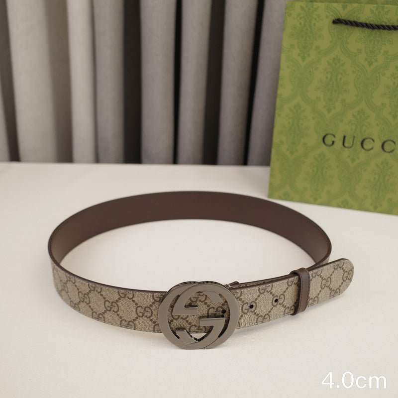 Gucci - 4.0cm Big cake - Supreme canvas Grey button 4023g