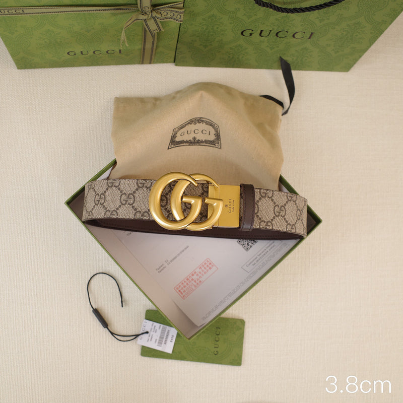 Gucci - 3.8cm G Golden belt buckle - Supreme canvas double-sided 3801g