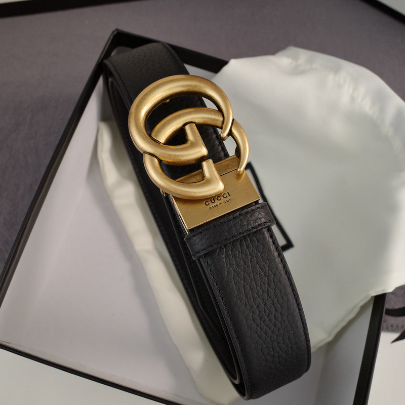 Gucci - Double G turn lock,top layer pebble grain,Black