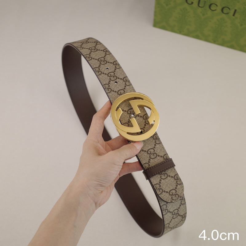 Gucci - 4.0cm Big cake - Supreme canvas Gold button 4023g