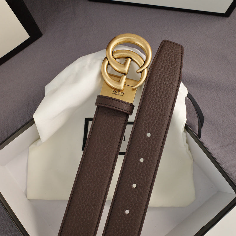 Gucci - Double G turn lock,top layer pebble grain,coffee