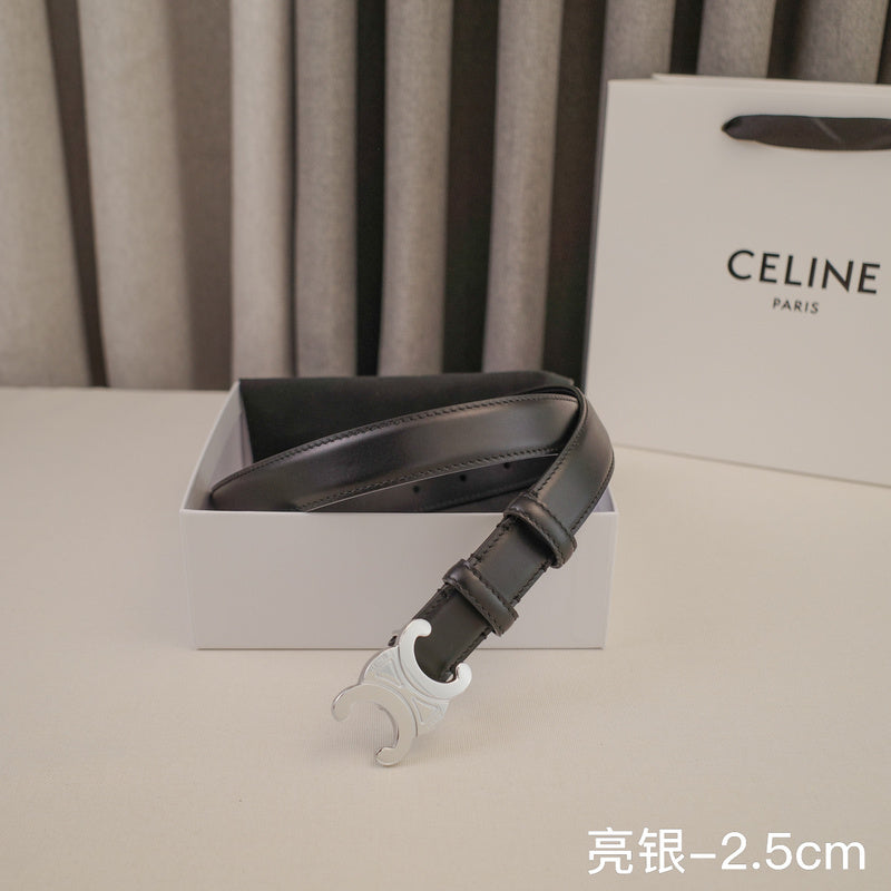 Celine - 2.5cm/1.8cm Bright silver