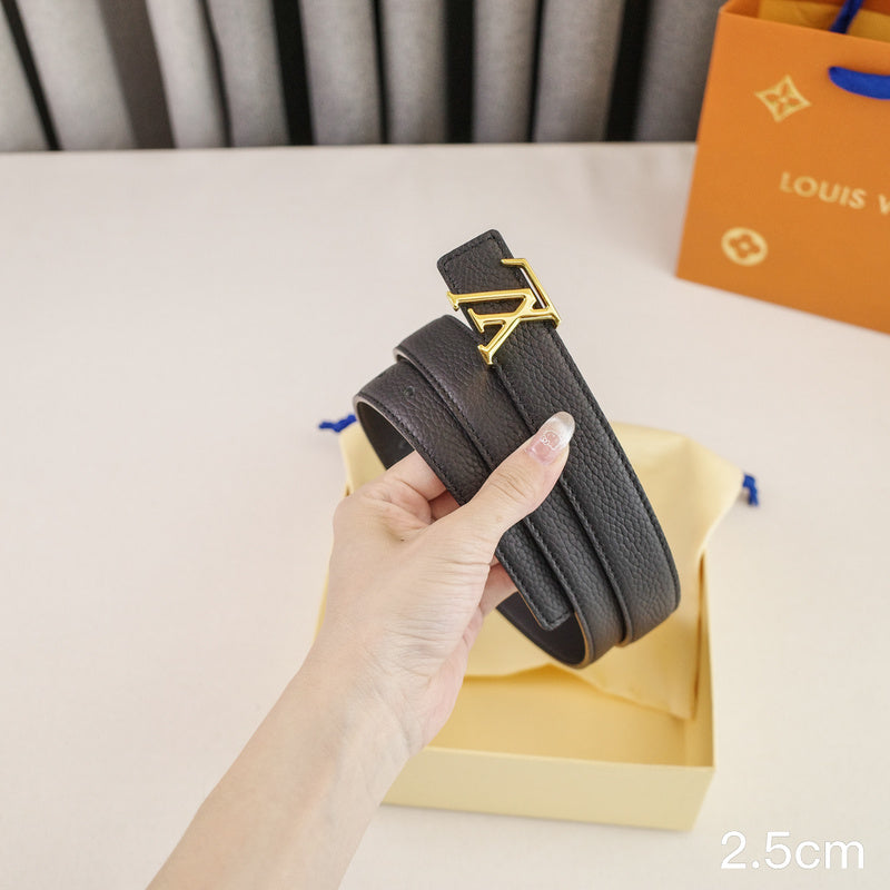 LV - Louis Vuitton -2.5cm letter gold hook - pebble grain 2511L