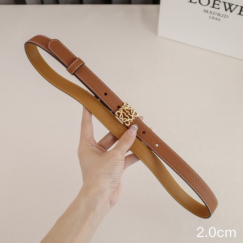LOEWE - 3.2/2.0cm pebble grain brown