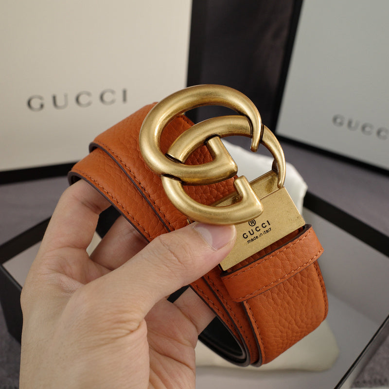 Gucci - Double G turn lock,top layer pebble grain,orange ZSB3803g