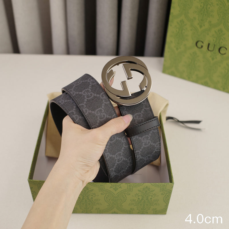 Gucci - 4.0cm Big cake - Supreme canvas Grey button 4023g