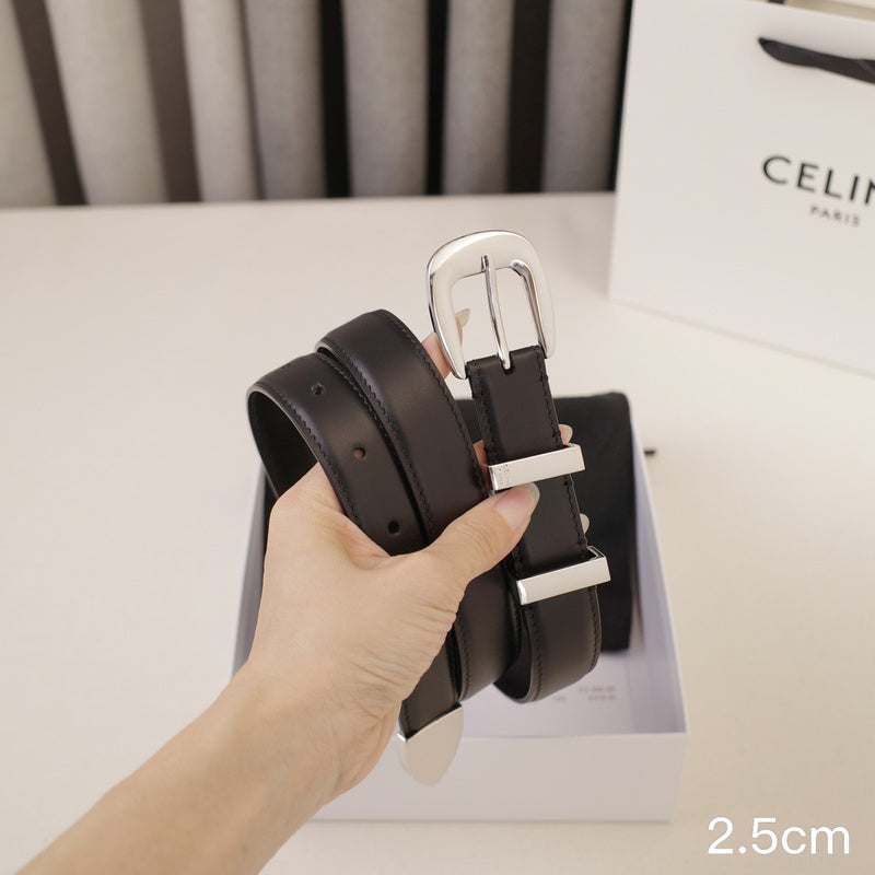 Celine - 2.5cm/1.8cm Bright silver
