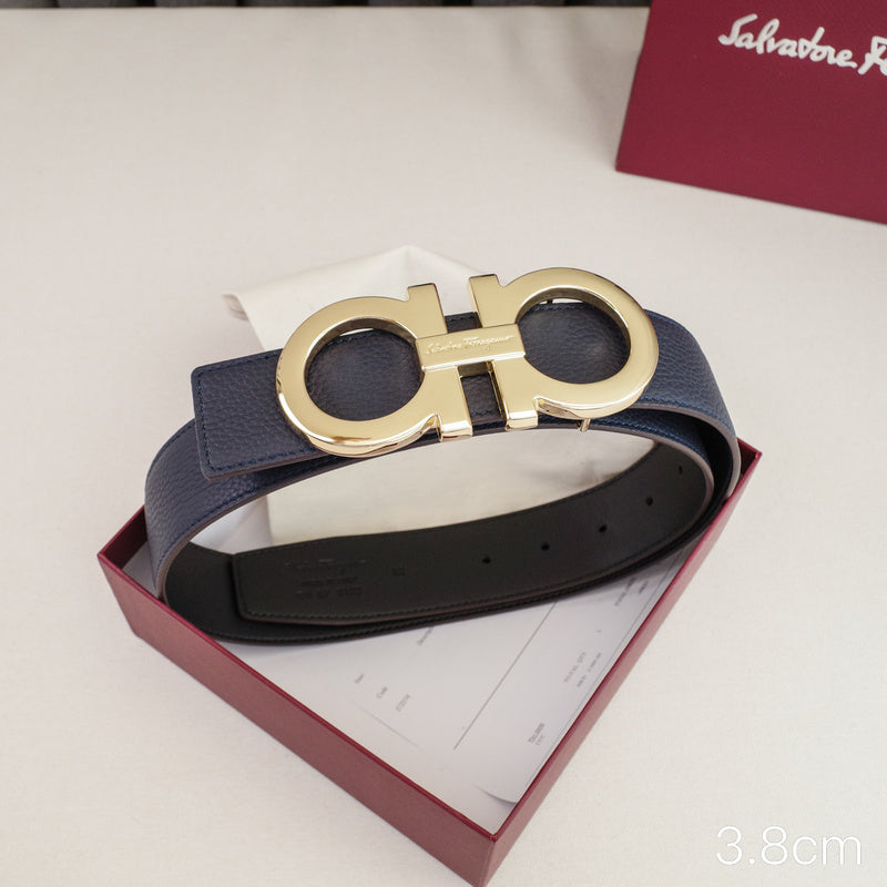 FERRAGAMO - 3.8cm Large 8-letter goldon button with lychee grain
