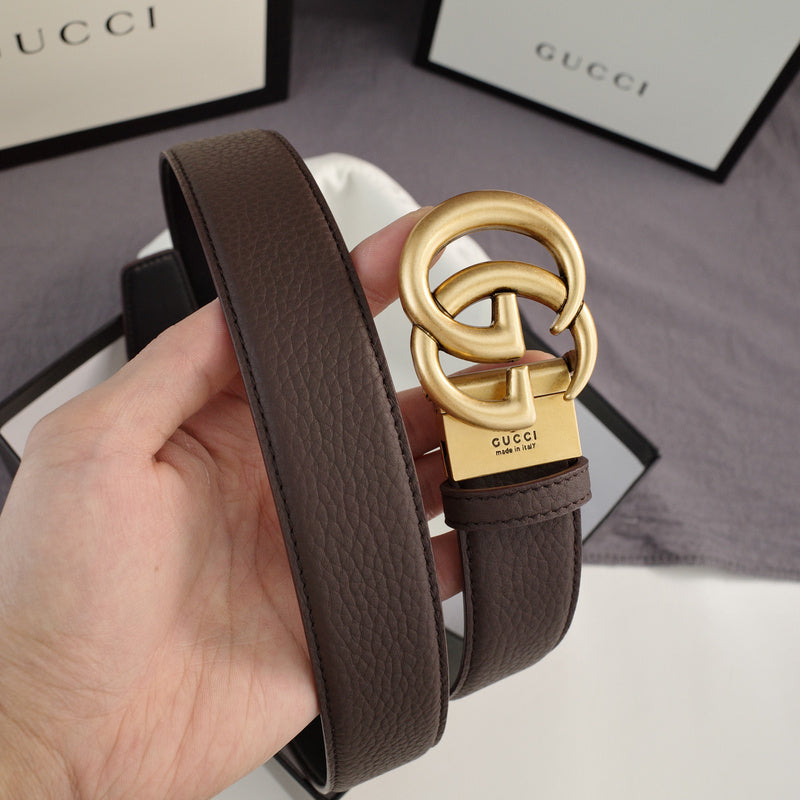 Gucci - Double G turn lock,top layer pebble grain,coffee