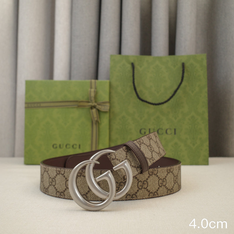 Gucci - 4.0cm G Classic - Supreme Canvas Silver Buckle ZSB4018g