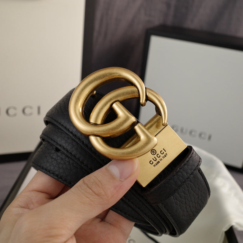 Gucci - Double G turn lock,top layer pebble grain,Black