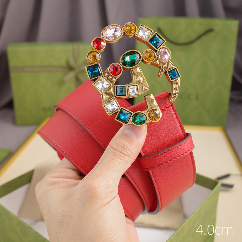 Gucci - 4.0cm G - Colored gemstone plane double-sided ZSB4007g