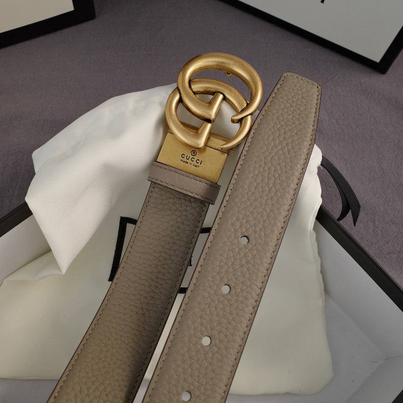 Gucci - Double G turn lock,top layer pebble grain,gray