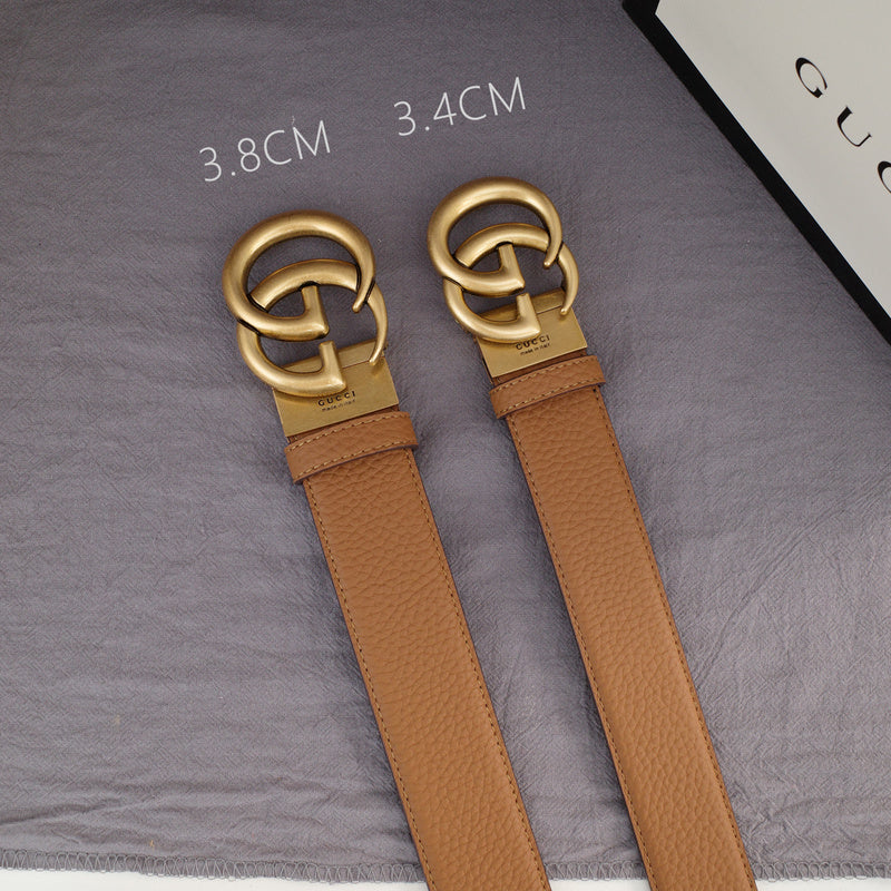 Gucci - Double G turn lock,top layer pebble grain,Brown