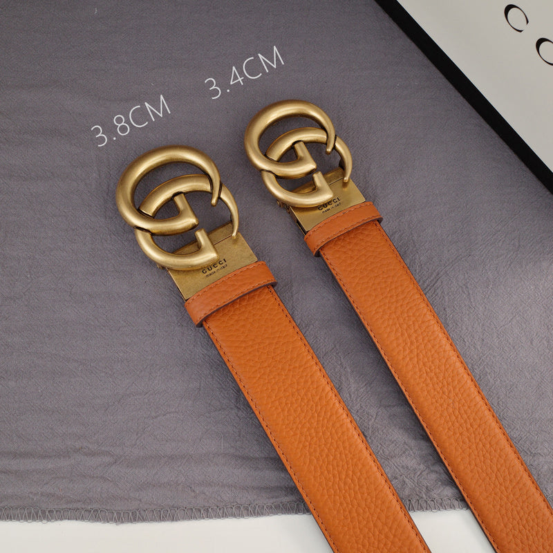 Gucci - Double G turn lock,top layer pebble grain,orange ZSB3803g