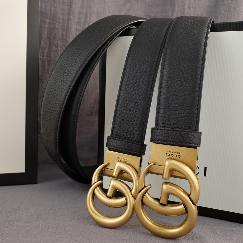 Gucci - Double G turn lock,top layer pebble grain,Black