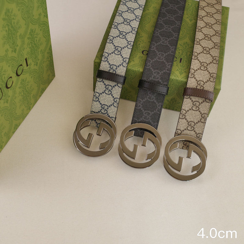 Gucci - 4.0cm Big cake - Supreme canvas Grey button 4023g