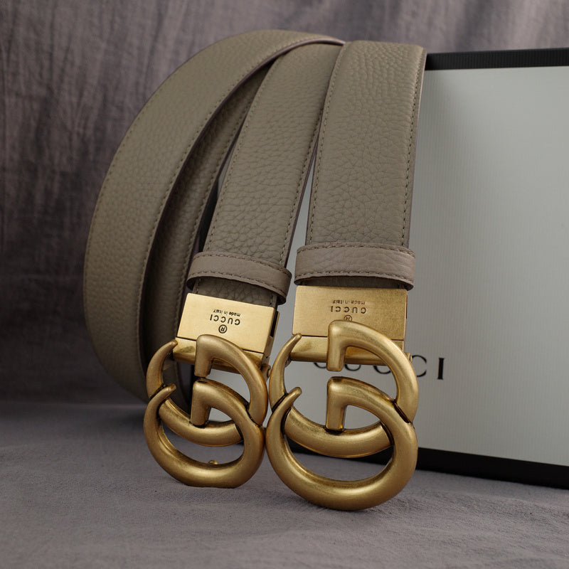 Gucci - Double G turn lock,top layer pebble grain,gray
