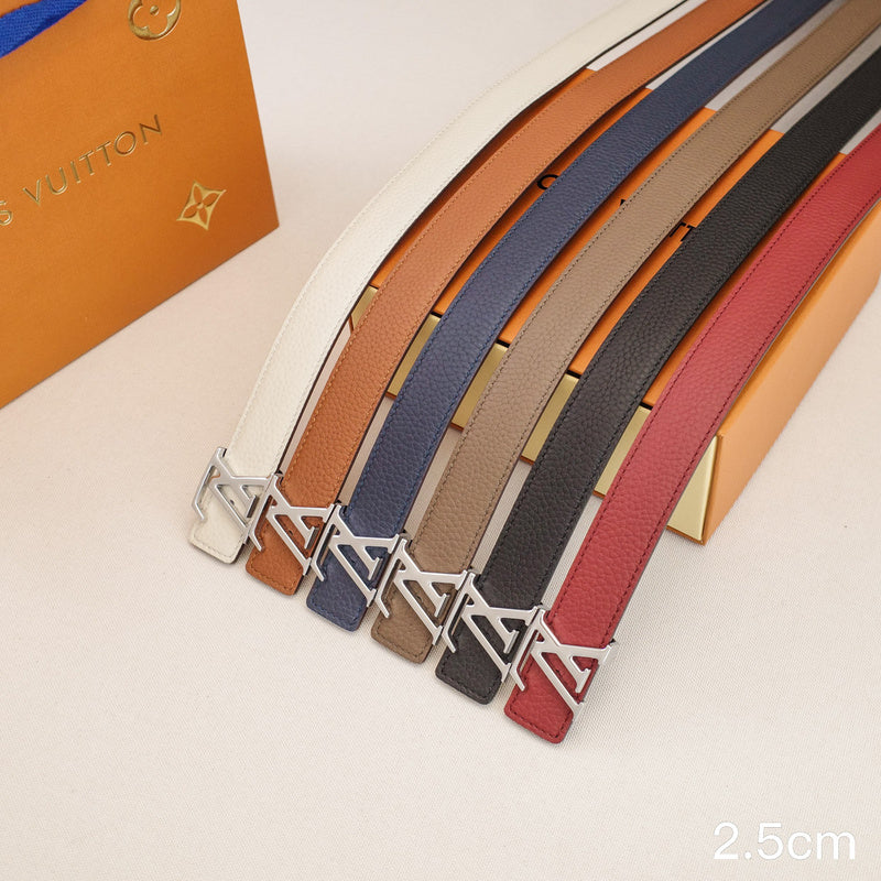 LV - Louis Vuitton -2.5cm letter silver hook - pebble grain 2511L