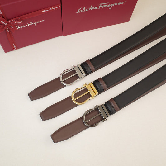 FERRAGAMO -  3.5cm  Leopard print slant edge  3807f