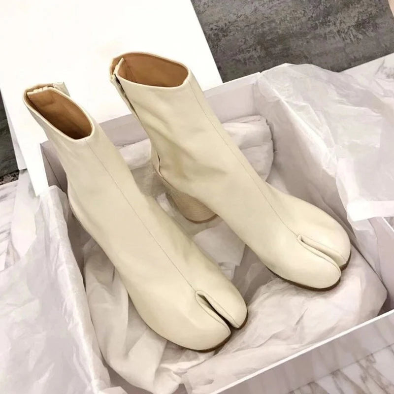Personal Handmade Women Leather Boots,7.5cm Heels Boots,Women Shoes for Autumn & Winter,Black