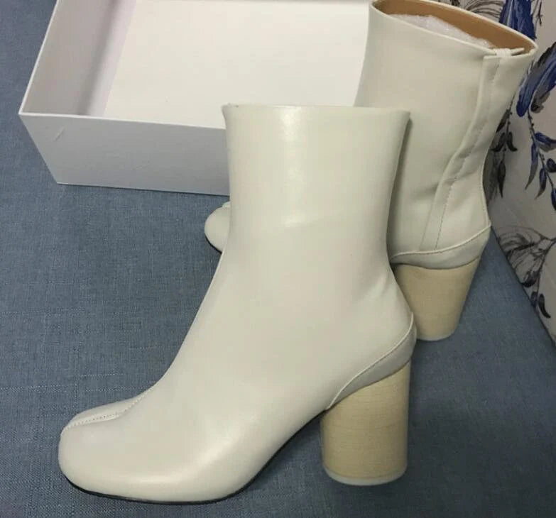 Personal Handmade Women Leather Boots,7.5cm Heels Boots,Women Shoes for Autumn & Winter,Black