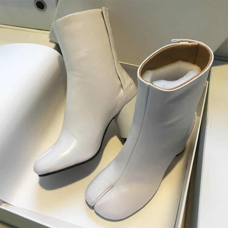 Personal Handmade Women Leather Boots,7.5cm Heels Boots,Women Shoes for Autumn & Winter,Black