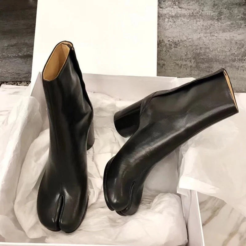 Personal Handmade Women Leather Boots,7.5cm Heels Boots,Women Shoes for Autumn & Winter,Black