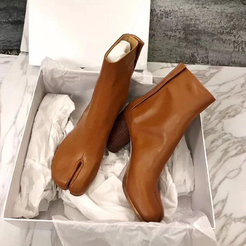 Personal Handmade Women Leather Boots,7.5cm Heels Boots,Women Shoes for Autumn & Winter,Black