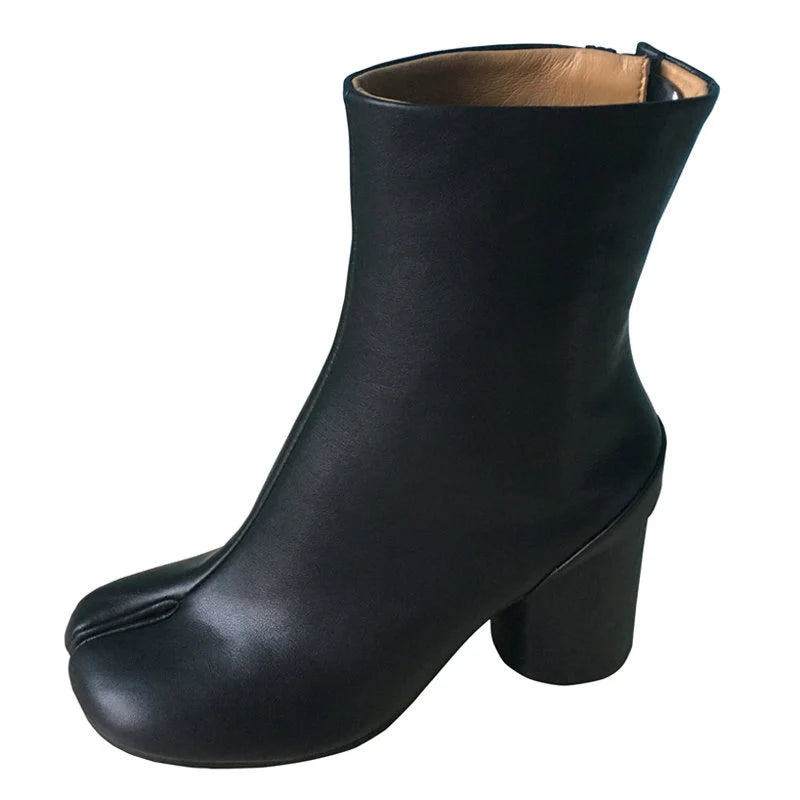 Personal Handmade Women Leather Boots,7.5cm Heels Boots,Women Shoes for Autumn & Winter,Black