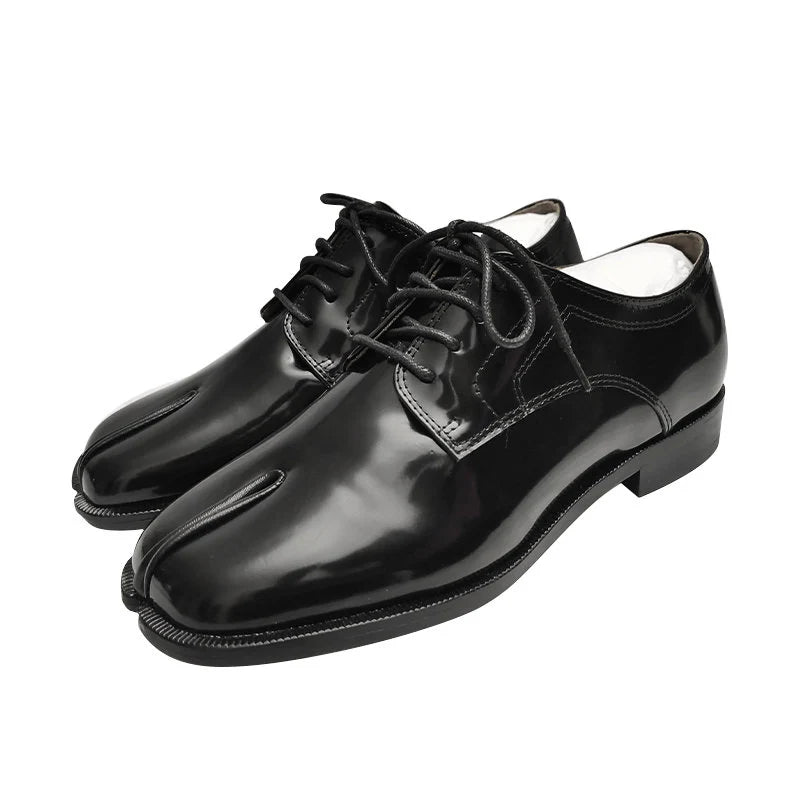Handmade Women Flat Leather Tabi Shoes,Slip-toe Shoes,Black Tabi Shoes,Men's Tabi Shoes,Leather Tie Shoes