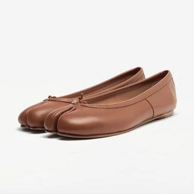 Customized Handmade Women Leather Tabi Shoes,Split Toe shoes,Women's Leather Flat Shoes,Personal Shoes for Women,Flat Slip-ons