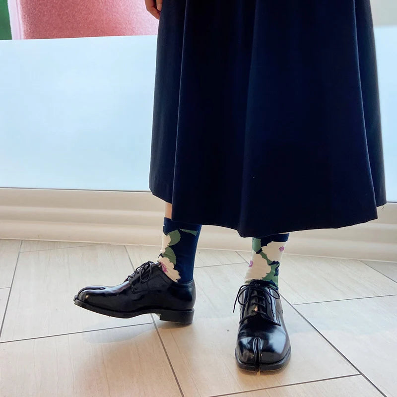 Handmade Women Flat Leather Tabi Shoes,Slip-toe Shoes,Black Tabi Shoes,Men's Tabi Shoes,Leather Tie Shoes