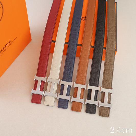 Hermes - 2.4cm classic H silver buckle